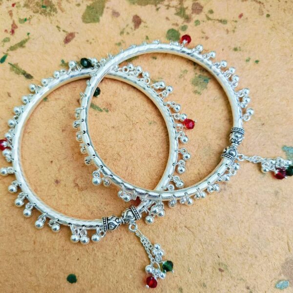 Silver-Plated Ghungroo Kada Anklets/Payal - Image 4