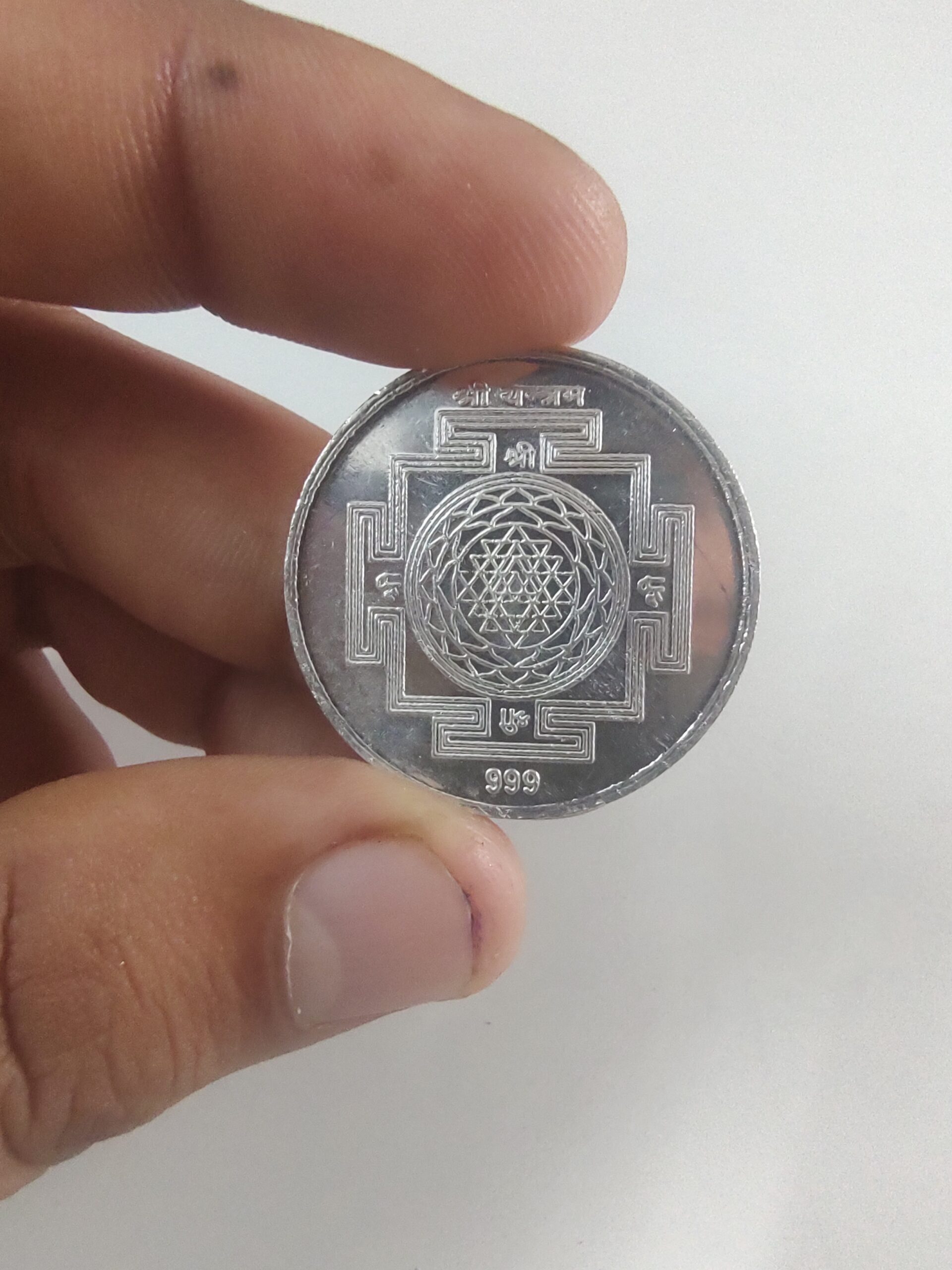 Laxmi Ganesh 999 Silver coin for Pooja, Money Attractive Coin, Laxmi Ganesh Diwali Coin - Image 2